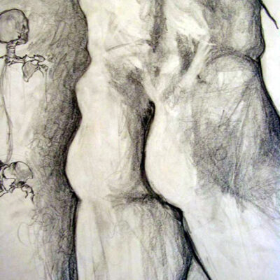 #Angel Diaz, #YNOTngl — drawing #10 - 1987.  Size: 36" x 36". Charcoal on paper
