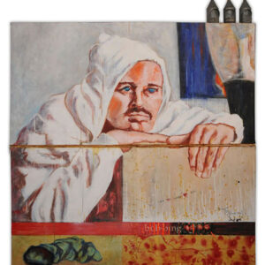 #angel-diaz— Bobbing 4 Apples— 2002. 96” x  72”  Diptych —  mixed medium on Canvas. PRIVÉ: NY — USA, private collection.