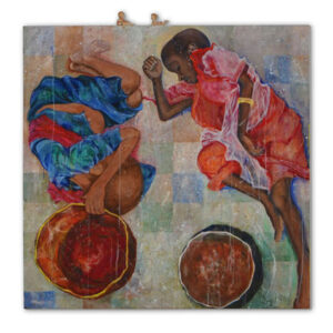 #angel-diaz— Boys — 1998. 49” x  48”  Combine  – mixed medium on Canvas. PRIVÉ: Mass — USA, Whitney Art Center, private collection.