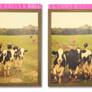 #angel-diaz— Cows and Bulls— 2006. 96” x  24”   mixed medium on Board. PRIVÉ: NY — USA, private collection.