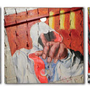 #angel-diaz— Hope — 2008. 108” x  36” Triptych — mixed medium on Wood. PRIVÉ: NY — USA, private collection.